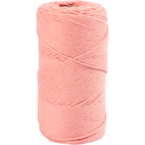 Cordon pour macramé, L : 198 M, d 2 mm, rose, 330 gr/ 1 rouleau