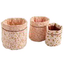 Lot de 3 panières gigognes en coton rose