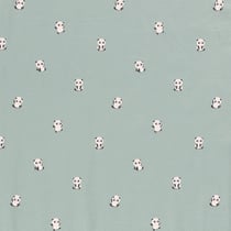 Tissu Jersey Coton LittleBird Pandas sur fond Vert menthe