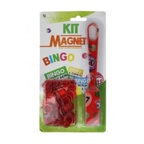 Baton magnetique symboles bingo rouge + 100 pions de loto - ramasse jetons - cartaloto