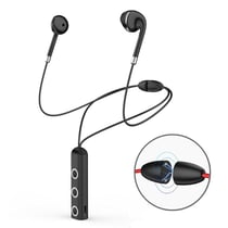 Casque Sport Sans Fil Bluetooth HD Stéréo Basses Avec Micro Blanc Noir YONIS