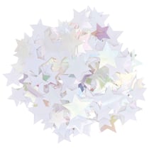 Confettis décoratives - Étoiles - Blanc irisé - De 15 à 20 mm - 200 pcs