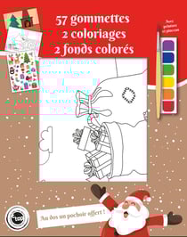 Coloriage avec peinture pinceau et gommettes Noël tradi