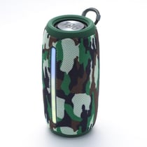 Enceinte Bluetooth Portable LED Colorée Subwoofer Outdoor Camouflage Avec Technologie Sans Fil Rouge YONIS