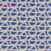 Tissu Viscose Noeud arc en ciel sur fond Bleu