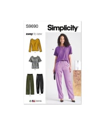 Patron Simplicity 9690 - Top et pantalon du 36 au 54 (FR) taille n°FR 36-44