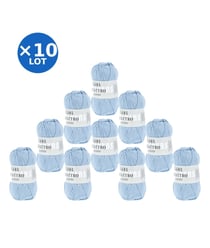 Lot de 10 pelotes QUATTRO de Lang Yarns – 500 g de coton mercerisé 121 Bleu