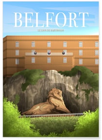 Affiche ville Belfort | A3 : 29,7x42cm