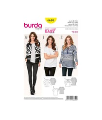 Patron Burda 6610 Veste et Tee-Shirt du 36 au 50 taille n°FR 36-50