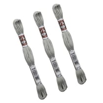 Lot de 3 échevettes 10m DMC Fil retors mat canevas tapisserie 100% coton gris clair 2415