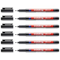 Lot de 6 marqueurs permanents - EDDING - Noir - Pointe fine 0,6 mm