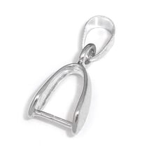 15 BELIERES ATTACHE PENDENTIF metal argente clair 6 x 19 mm - creation bijoux perles