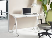 Bureau pliable Panneau de particules mélaminé (MFC) Blanc BENDI - Beliani