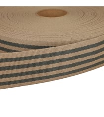 Bobine 20m sangle stripe bicolore 40mm grisclair
