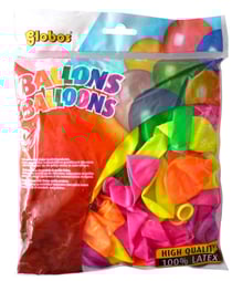 Ballons de baudruche gonflables néon 100 pièces