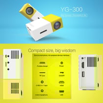 Videoprojecteur LED Portable Mini Home Theater Avec Télécommande 400 Lumens Jaune YONIS