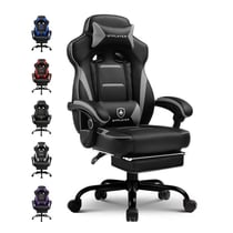 Fauteuil gaming ergonomique - GTPLAYER - noir/gris avec repose-pieds