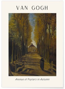 Affiche Van Gogh - Avenue of Poplars in Autumn | A3 : 29,7x42cm