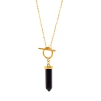 Collier Pendule Obsidienne noire - Omsaé