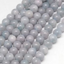 Fil 65 perles ronde jade naturelle teintée fabrication bijoux 6 / 6.5 mm GRIS
