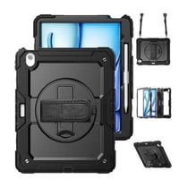 Étui/Coque antichoc - JUSTIN - iPad Air 13 - Protège-écran - Sangle - Noir