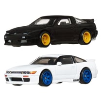 Hot Wheels Premium - Pack 2 véhicules métal Car Culture 1/64 '96 Nissan 180SX Type X & Nissan SilEighty