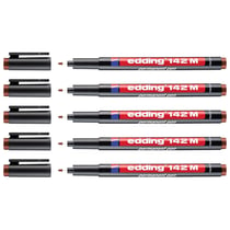 Lot de 5 marqueurs permanents EDDING 142M - Pointe moyenne 1 mm - Marron