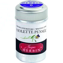 6 cartouches d'encre - Violette pensée - Pour stylos plume et roller - Herbin