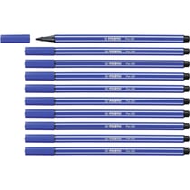 10 feutres de dessin STABILO Pen 68 - pointe moyenne - Bleu marine 32