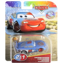 Véhicule cars flash mcqueen change de couleur 2 en 1 - voiture miniature bleu et rouge - MATTEL