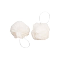Pompon fourrure artificielle 50x60mm blanc