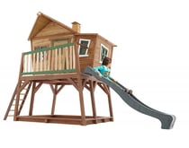 AXI Maisonnette MAX Brun Vert avec toboggan et bac à sable - Axi House