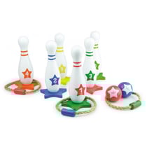 Set de jeux 2 en 1 : quilles et anneaux - vilac - 4003 - jeu plein air bois