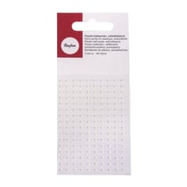Demi-perles en plastique, autocollants, 3 mm, 120 pces, blanc