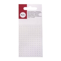 Demi-perles en plastique, autocollants, 3 mm, 120 pces, blanc