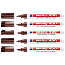 Marqueur permanent pointe fine - EDDING - Marron - Lot de 5
