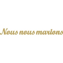 Planche de stickers peel off doré "Nous nous marions"