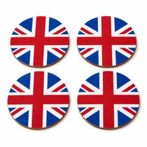 Set de 4 dessous-de-verre drapeau Royaume-Uni 9,5 cm
