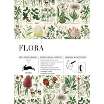 Papiers créatifs - Illustrations fleurs et plantes - Scrapbooking - 12 feuilles - 50x70cm