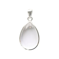 Pendentif Cristal de Roche Argent 925 Forme goutte Grand modèle - Omsaé