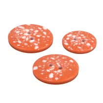 Bouton rond plastique recyclé 2 trous orange