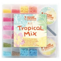 Boite de perles et fils élastiques – Tropical mix - Graine Creative - Bleu