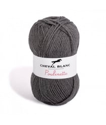 Pelote de laine à tricoter POULINETTE - Cheval Blanc 306 Gris