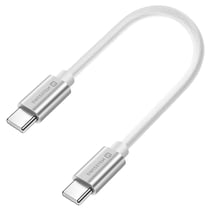 Swissten Mini Câble USB-C vers USB-C 20 Cm 60W Universel Charge et Transfert Rapide Argent