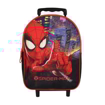 Bagtrotter - Spider-Man - Sac à Dos Scolaire à Roulettes - Noir - 1 Compartiment Zippé - Bretelles Matelassées - 25x12x32cm - Matière Polyester - Sac à Dos Scolaire Maternelle