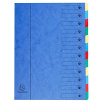 Trieur extensible Harmonika sans élastique fenêtres imprimées 12 compartiments - A4 - Bleu - x 6 - Exacompta