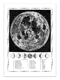 Affiche 50 x 70 cm -  Moon map - Alex Foster