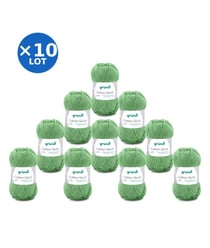 Lot de 10 pelotes COTTON QUICK UNI de Gründl – 500 g de coton mercerisé certifié Oeko-Tex 165 Vert