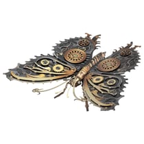 MetalEarth Animaux: STEAMPUNK BUTTERFLY 9x9,5x3,8cm, maquette 3D en métal avec 1,5 feuilles, sur carte 12x17cm, 14+
