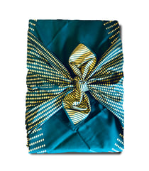 Papier Cadeau Réutilisable Emballage Furoshiki Coton Recyclé : La poule aux œufs d'or - Vert Sapin Taille L